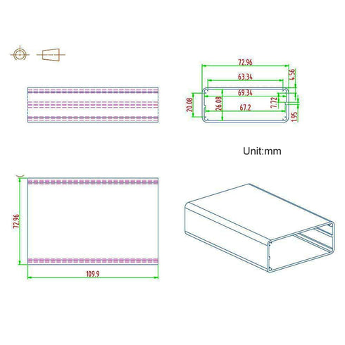 Eightwood Aluminum Box Electronic Amplifier Project Enclosure PCB Circuit Board DIY Case, 4.32 x 2.82 x 1.13 inch (LWH)...