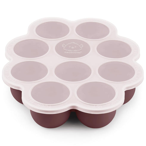 Silicone Baby Food Freezer Tray with Clip-on Lid - 2oz x 10 Pods Baby Food Silicone Freezer Molds, Breast Milk Freezer Tray, Dishwasher, Microwave...