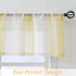 Central Park Yellow and White Kitchen Window Curtain Valance Stripe Sheer Boucle Linen Window Curtain, Living Room Decorative Rod Pocket (54" W x ...