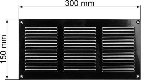 Vent Systems 12'' x 6'' Inch Black Air Vent Cover Metal Air Return Grill with Built in Pest Guard Screen HVAC Vent Cover for Home Improvement Vent...