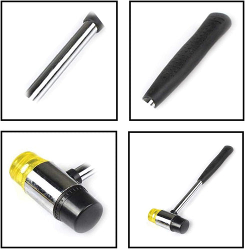 Rubber Mallet Non-Marking Rubber Mallet Hammer Steel Pipe Mallet with Non-Slip Rubber Handle for DIY Projects Crafts Woodworking and Flooring Inst...