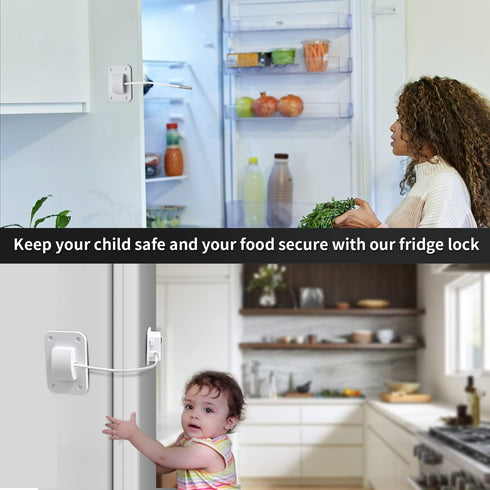 Fridge Lock, Upgraded Refrigerator Lock Combination, Freezer Lock for Upright Freezer, Cabinet Lock with Code for Child Safety, Refrigerator Lock ...