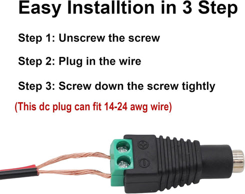 DC Power Jack Plug Adapter Barrel Connector 20 Pairs 12V Male and Female 2.1xx5.5mm for CCTV Security Camera System, LED Strip...
