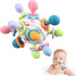 Grabbing Ball Baby Toy,Sensory Teething Teether Toys,Silicone Teething Ring, Motor Skills Toy, Montessori Early Educational Toy, Baby Rattle, Baby...