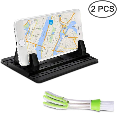 Phone Holder for Car with Air Vent Brush, Universal Silicone Car Cellphone Mount Antislip Vehicle Mobile Phone GPS Mounting Mat...