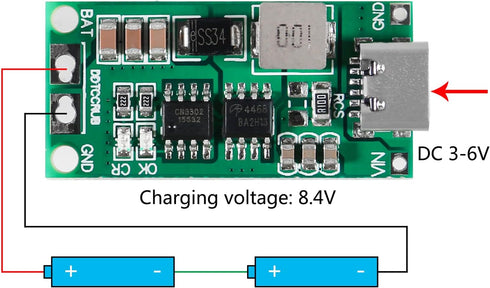 2PCS Type C BMS 2S 3S 4S 1A 2A 4A 18650 Lithium Battery Charger Board USB C Step-up Boost Module for Li-Po Polymer Power Bank (3S 4A)......