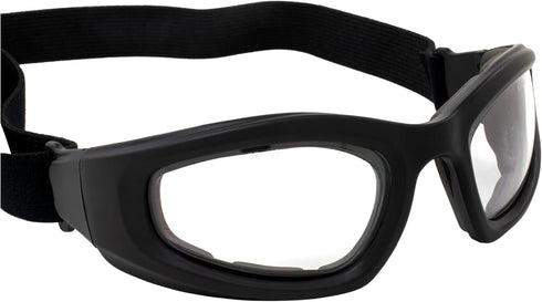 Epoch Eyewear Padded Motorcycle Riding Goggles Clear Lens ANSI Z87.1 Safety Rated...