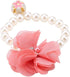 Pet Pearl Flower Necklace Princess Necklace Collar Accessories for Puppy Decoration(, Blue, red,)...