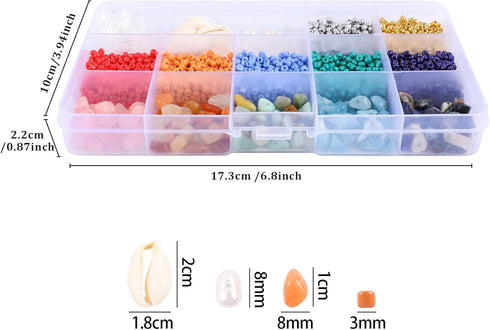 Miss Rabbit 1200pcs Natural Chip Stone Beads 5-9mm Crystal Stone Beads for Jewelry Making Kit 7colors Seed Beads for Bracelet Making Kit Gemstone ...
