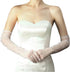 Pearl Women’s Wedding Gloves Long Tulle White Finger Lace 20s Opera Evening Party Sheer Gloves for Brides...