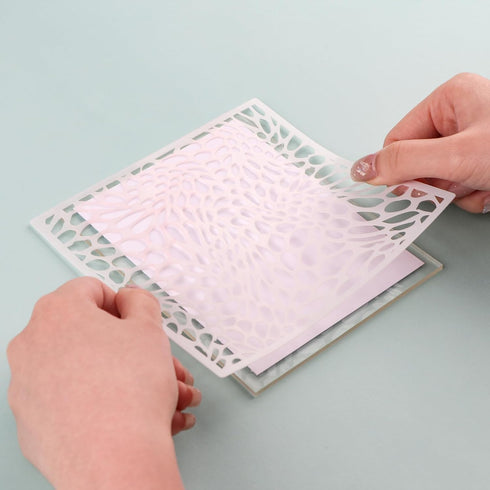 10Pcs/Set 6x6inch Multi-Use Non-Slip Sticky Mats Fit in Stamp Positioning Tool Set,Photopolymer Grip Mat with Printed Guides in Placeholding Stenc...