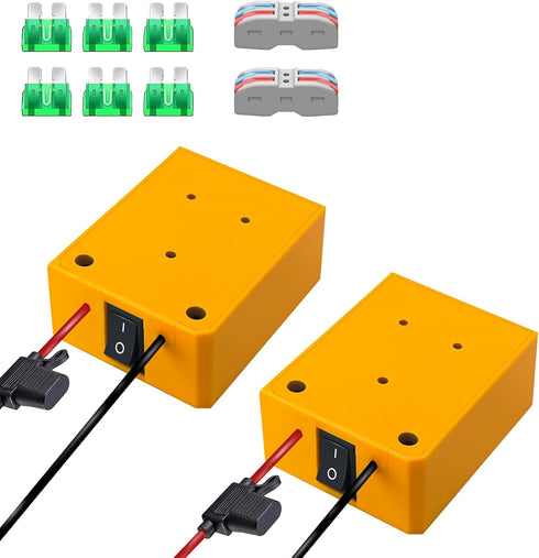 EID 2 Pack for Power Wheels Adapter Fit for Dewalt 20V Battery, with Wire Connector, 14 Gauge Wire, 30Amp Fuse, DIY Use for Rc Car, Robotics, Rc T...
