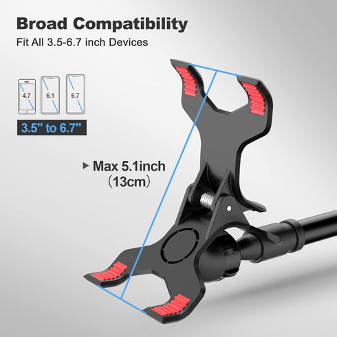 Gooseneck Cell Phone Holder, Universal 360 Flexible Phone Stand Lazy Bracket Mount Long Arms Clamp for Phone 13 Pro Xs Max XR X 8 7 6 6s Plus and ...