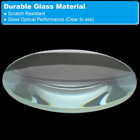 PATIKIL 8" (200mm) Focal Length Double Convex Lens, 2 Pack 75mm Diameter 9mm Height Glass Optically Polished Round Edges Lens for Physics Experime...