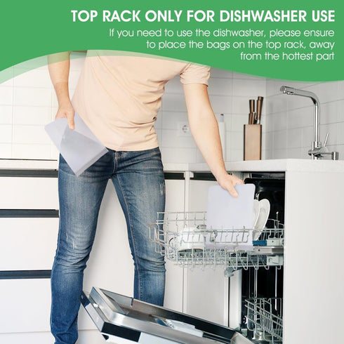 6 Pack Reusable Gallon Freezer Bags, Dishwasher Safe Reusable Ziploc Bags, BPA Free Freezer Storage Containers, Leakproof Silicone Bags for food S...