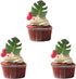 48pcs Edible Tropical Turtle Leaves Cupcake toppers, Palm Leaf Cake Topper, Edible Wafer Paper Leaf Cake Decoration for Hawaii Aloha Jungle Summer...