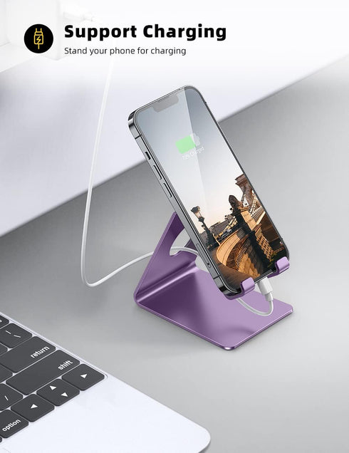 Lamicall Cell Phone Stand, Desk Phone Holder Cradle, Compatible with Phone 13 12 Mini 11 Pro Xs Max XR X 8 7 6 Plus SE, Smartphones Dock, Office D...