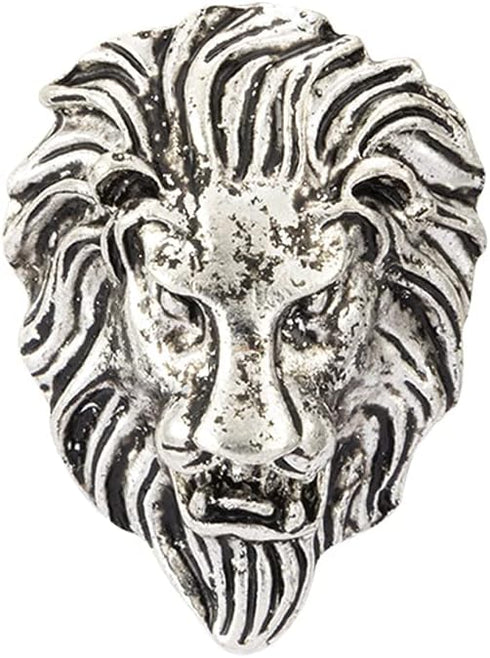Silver Lion Face Lapel Pin Badge Coat Suit Wedding Gift Party Shirt Collar Accessories Brooch for Men,A03...