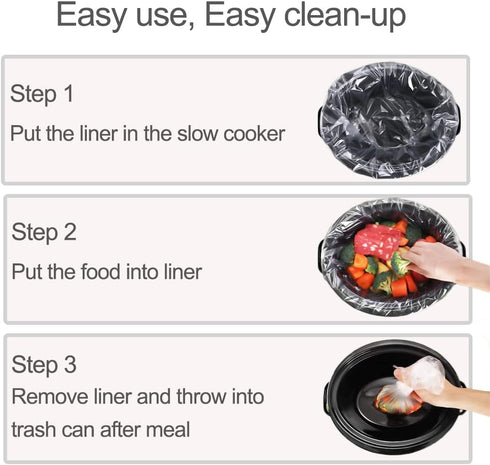 Small Slow Cooker Liners, BPA free and Easy Clean-Up Cooking Bags, Fit 0.65QT small Slow Cooker and mini crockpot, 10Pieces...