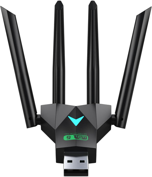 AC1300 USB WiFi adapter, suitable for PC desktop 2.4G/5G dual band 1300M wireless network adapter, WiFi dongle, supporting Windows 11/10/8.1/8/7/X...