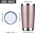 20oz Tumbler Bulk Stainless Steel Vacuum Insulated Tumblers with Lid Double Wall Travel Mug Durable Powder Coated Coffee Cup, Suitable for Ice Dri...