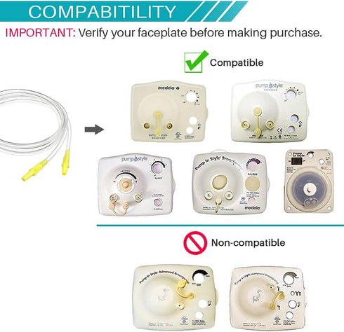 Pump in Style Tubing x4, Spare and Replacement Tubing Compatible with Medela Pump in Style Advanced Breast Pump - BPA Free (4 pc)...