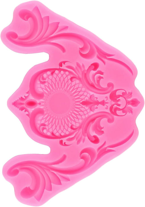 Baroque Fondant Molds Scroll Border Lace Silicone Molds Relief Flower Mold For Cake Decorating Cupcake Topper Chocolate Candy Gum Paste Polymer Cl...
