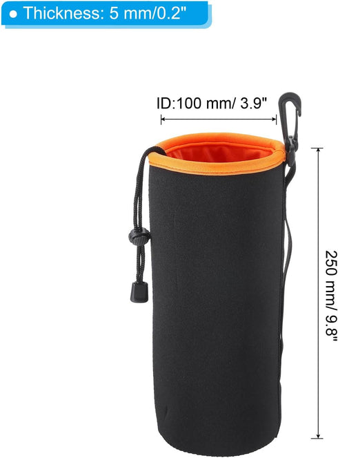 PATIKIL Camera Lens Bag, 2 Pcs 3.9" IDx9.8 H Drawstring Lens Pouch with Thick Protective Neoprene, Lens Case for DSLR Camera Lens, Water Coffee Cu...