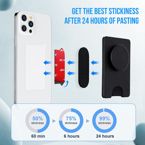 10pcs Sticky Adhesive Replacement for Pops Wallet+ & Wallet Plus Base, Socket Wallet Case Back Sticker Pads, 3M VHB Double-Sided High Stickiness S...