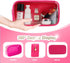 Medium Preppy Transparent Makeup Pouch Women Travel Clear TPU and Nylon Cosmetic Pouch (Medium, HotPink)...