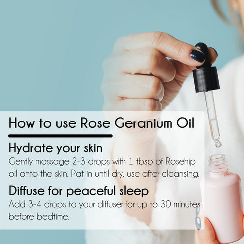 Rose Geranium Essential Oil - 100% Essential Oil - 4 fl oz - Amber Glass Bottle - GreenHealth...