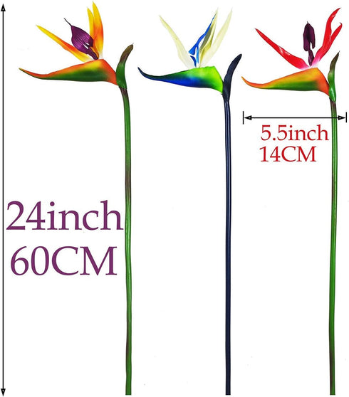 Artificial Flowers Bird of Paradise Greenery Plants Indoor Outside Garland Home Garden Office Verandah Wedding Decorations 6pcs (Yellow, 6 Pack)...
