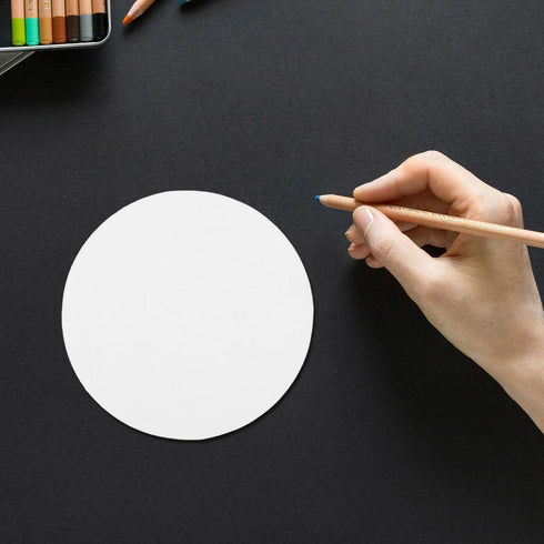 8PCS 10CM Round Canvas Drawing Board Premium Art Painting Board Artist Round Shape Canvas Board Oil Paint Canvas Sketchpad canvases for painting,a...