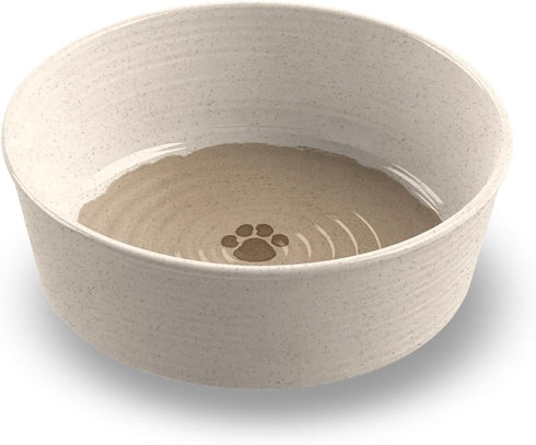 TarHong Farmhouse Rustic Paw Pet Bowl for Water and Food, Merge (Bamboo and Pure Melamine), Medium, 4 Cups...