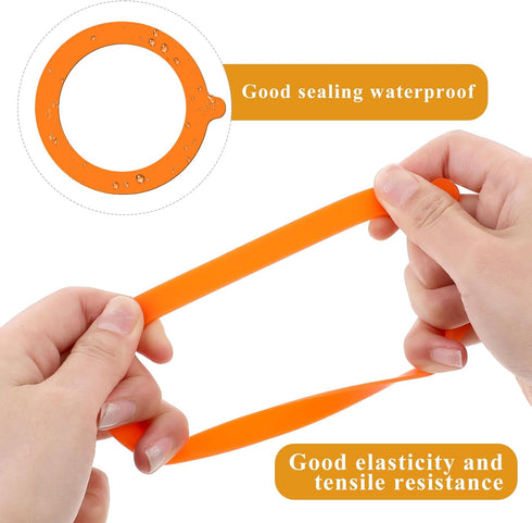 6Pcs Rubber Seals Rings for Glass Jars, Airtight Silicone Replacement Gasket for Jars Leak-proof Airtight Rubber Seal -3.7 Inches (Orange)...