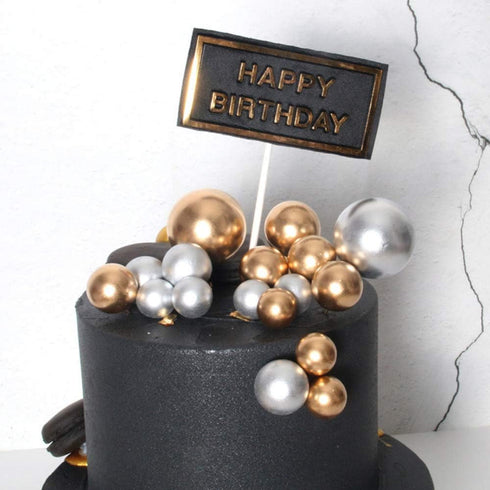 16pcs Ball Shaped Cake Topper Cake Picks Pearl Ball DIY Cake Insert Topper Cup Cake Topper Set Toothpick for Party Birthday Cake Baby Shower Weddi...