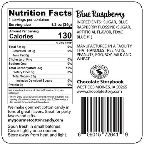 Blue Raspberry Gourmet Flavored Cotton Candy – Unique Idea for Holidays, Birthdays, Gag Gifts, Party Favors...