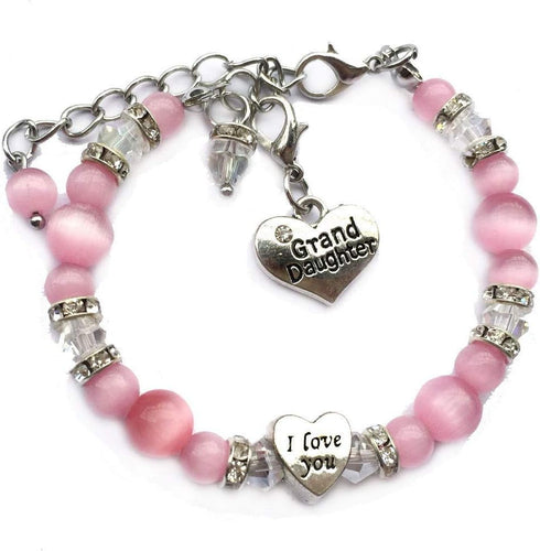 DOLON Gift for Granddaughter Bracelet Jewelry with Rhinestone Balls Faux Pearl...