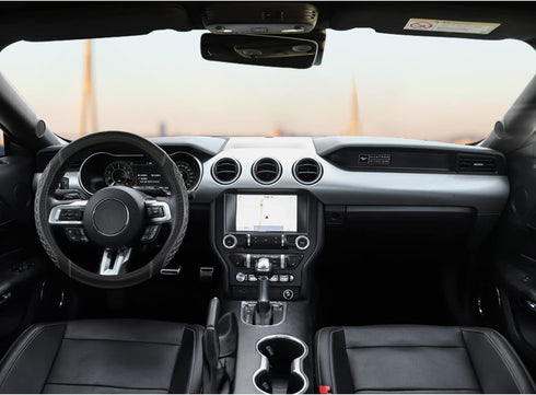 West Llama Car Steering Wheel Cover for Ford Escape,Explorer,Fusion,Focus,Bronco,Transit,Edge(Diamond Quilted - Black+Gray- Standard Size)...