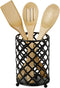 Home Basics Beautiful Heavy Duty Steel Lattice Cutlery Holder, Utensil Organizer, Rust-resistant, Free Standing, Black, 5" x 5" x 7"...