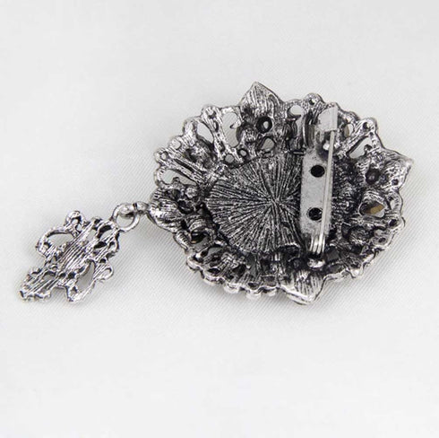 Vintage Princess Frame Crystal Cameo Brooches Pins Set for Women (a)...