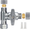Brass Angle Stop Add-A-Tee Valve,3/8 x 3/8" x 3/8 Compression Water Splitter...