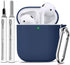 for Airpods Case Cover 2&1 with Cleaner Kit,Soft Silicone Protective Case for Apple AirPods 2nd/1st Generation Charging Case with Keychain,Shockpr...