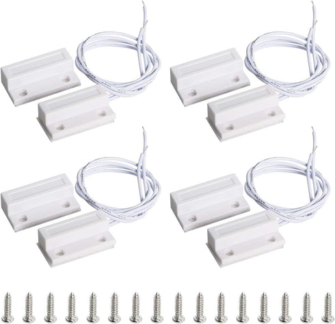Aoje-Link RC-38A NC Wired Magnetic Door Switch Window Sensor Alarm for Home Security Access Control and Burglar Alarm Systems White 4pcs...