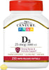 21st Century D3 1000 IU Softgels, 250 Count (27415)...