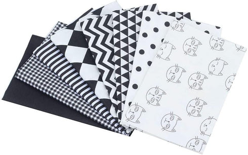 Black Series Different Pattern Printed 100% Cotton Quilting Bundles Fabric for Patchwork Needlework DIY Handmade Sewing Crafting Precut Face Mask ...