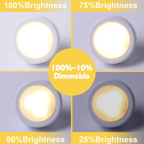 E12 Base Battery Operated Light Bulb with Remote, 2 Pack 3 AAA Battery Powered LED Light Bulbs, Dimmable Screw in Puck Light with Timer for No Har...