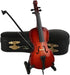 Dselvgvu Wooden Miniature Cello with Stand,Bow and Case Mini Musical Instrument Miniature Dollhouse Model Home Decoration (5.51"x1.97"x0.63")...