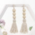 Garneck Wood Bead Garland,Farmhouse Tassels Beads, Rustic Country Decor Prayer Beads for Home Door Knob Christmas Decoration (1 Pack) (1pack) (8pa...