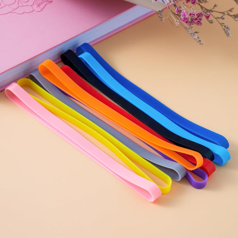 12 PCS Silicone Rubber Bands Planner Elastic Bands Elastic Rubber Wrapping Bands for Books, Crab Traps, Art, Cooking, Wrapping, Exercise, Bag Wrap...